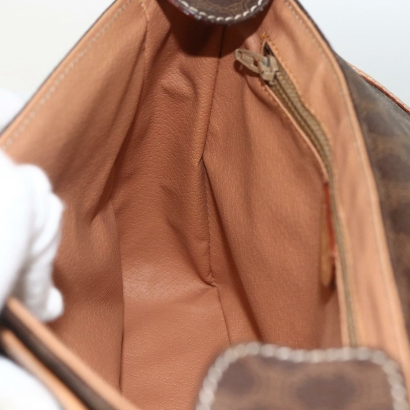 【日本直送】CELINE Macadam帆布肩背包 PVC皮革 棕色 金色 正品 am10946V-18