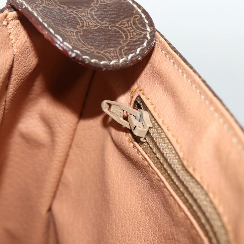 【日本直送】CELINE Macadam帆布肩背包 PVC皮革 棕色 金色 正品 am10946V-19