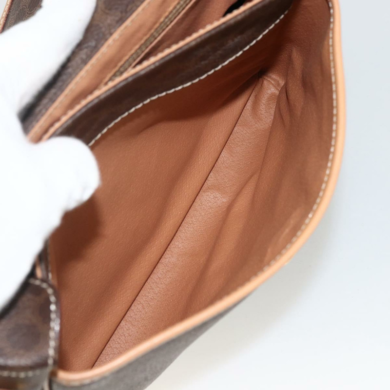 【日本直送】CELINE Macadam帆布肩背包 PVC皮革 棕色 金色 正品 am10946V-21