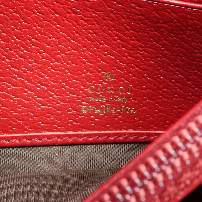 GUCCI 塗層帆布/牛皮皮革Gucci x Doraemon金扣長錢包-15