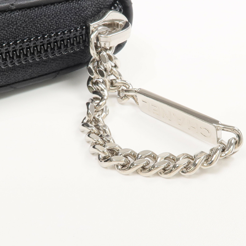 CHANEL 牛皮皮革Cambon Wallet銀扣拉鏈長錢包-10