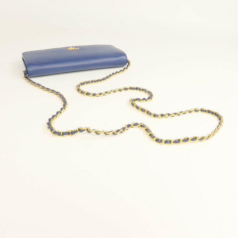 PRADA Saffiano皮革Wallet On Chain金扣鏈帶肩背袋-4