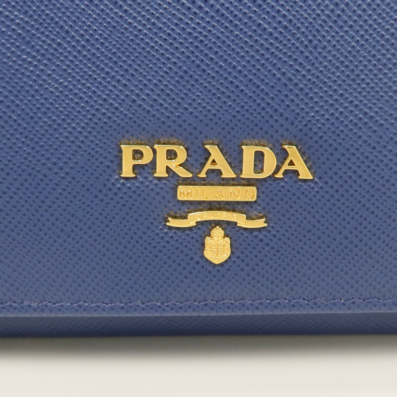 PRADA Saffiano皮革Wallet On Chain金扣鏈帶肩背袋-9