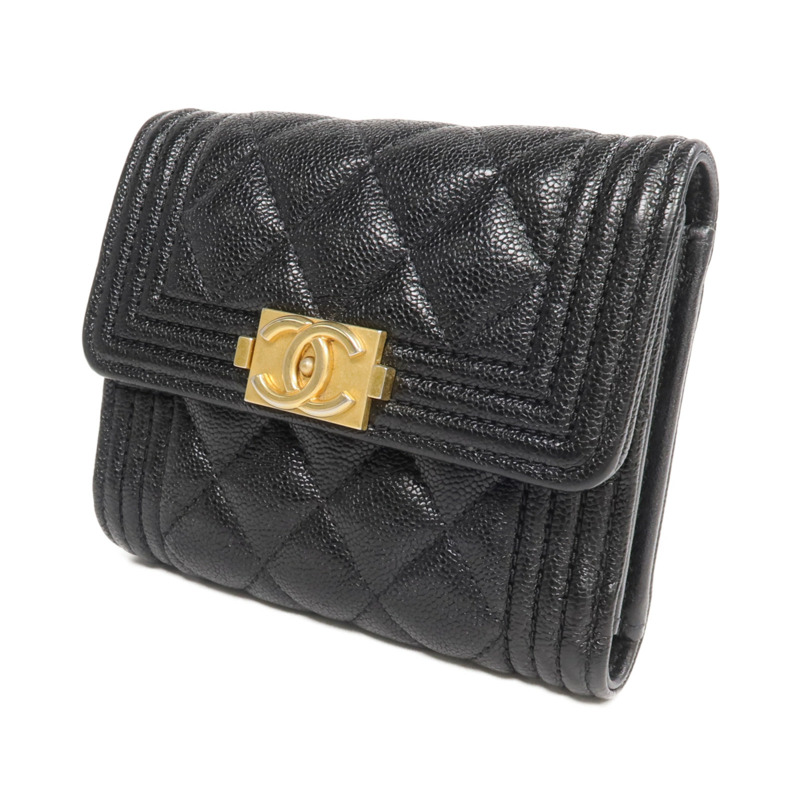 CHANEL 牛皮皮革Wallet金扣錢包-2