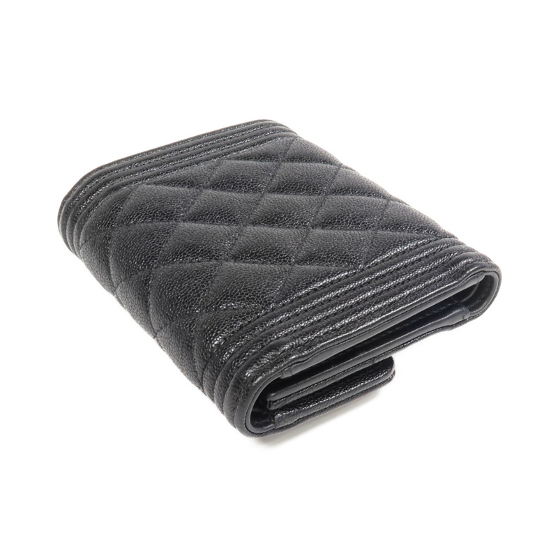 CHANEL 牛皮皮革Wallet金扣錢包-4