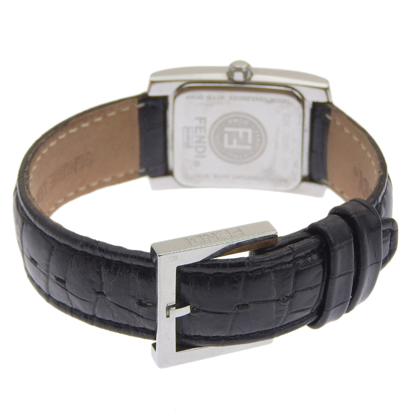 Fendi Olologi 7000L 不鏽鋼 x 皮革石英模擬腕錶，白色錶盤 - 女士款-4