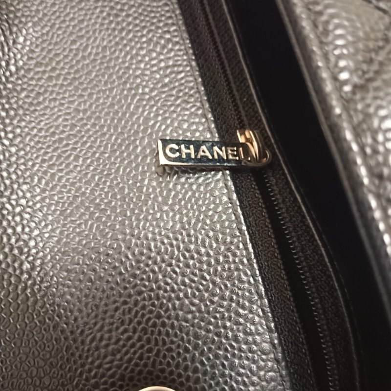 CHANEL 香奈爾 CF33 Maxi 經典口蓋包黑色荔枝紋銀鍊(單蓋/13開)-經典保值款-21