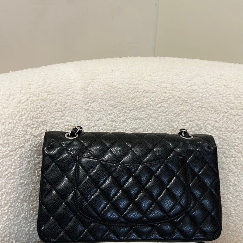 Chanel香奈兒 黑銀荔枝皮 CF 中號-1