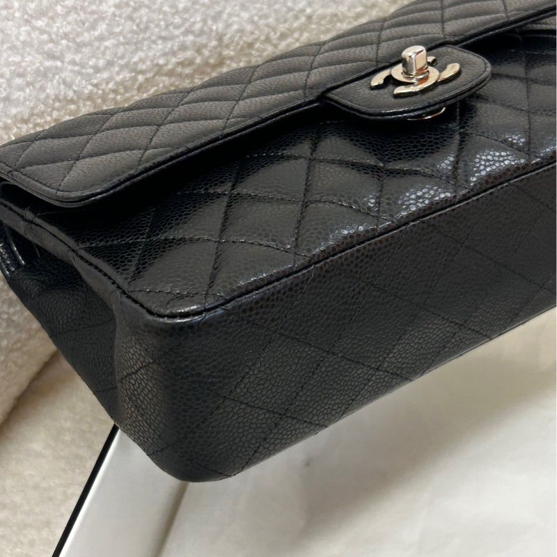 Chanel香奈兒 黑銀荔枝皮 CF 中號-2