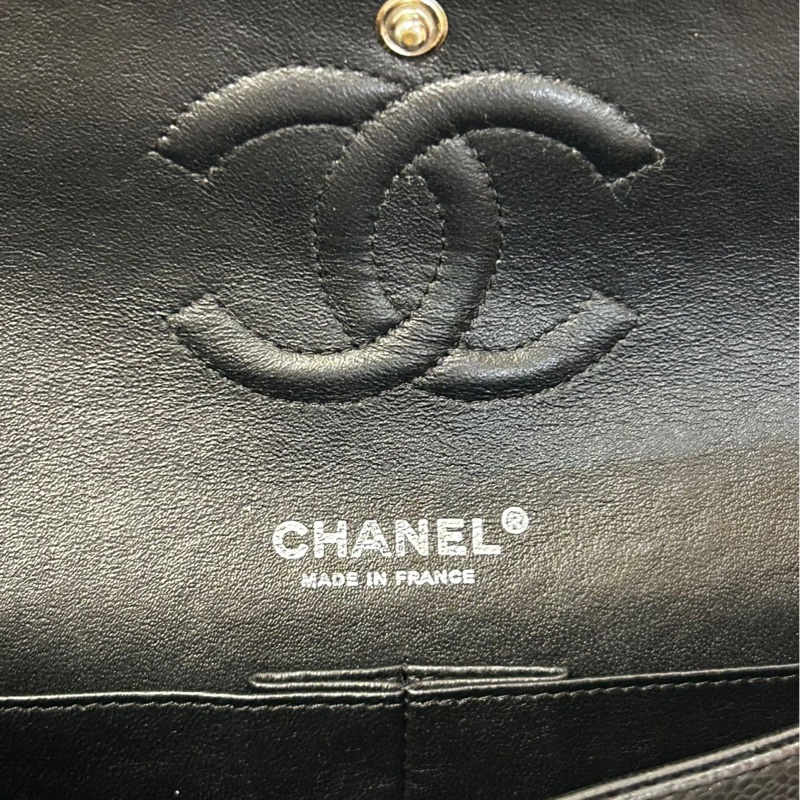 Chanel香奈兒 黑銀荔枝皮 CF 中號-6