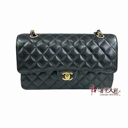 ＊奢華大道國際精品＊【CH0731】CHANEL黑色荔枝紋牛皮 COCO 11.12金釦 25CM 兩用包 A01112