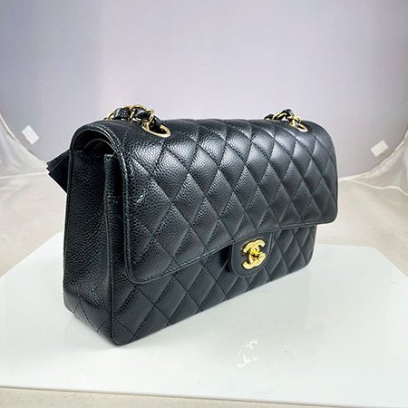 ＊奢華大道國際精品＊【CH0731】CHANEL黑色荔枝紋牛皮 COCO 11.12金釦 25CM 兩用包 A01112-1