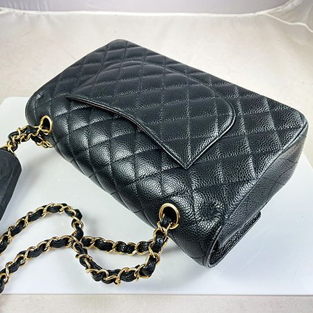 ＊奢華大道國際精品＊【CH0731】CHANEL黑色荔枝紋牛皮 COCO 11.12金釦 25CM 兩用包 A01112-3