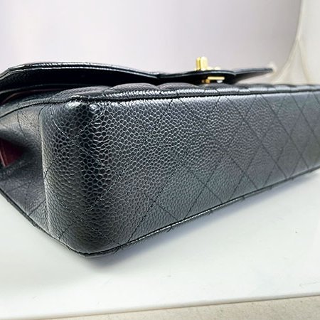 ＊奢華大道國際精品＊【CH0731】CHANEL黑色荔枝紋牛皮 COCO 11.12金釦 25CM 兩用包 A01112-4