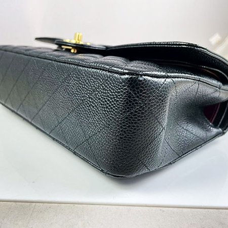 ＊奢華大道國際精品＊【CH0731】CHANEL黑色荔枝紋牛皮 COCO 11.12金釦 25CM 兩用包 A01112-5