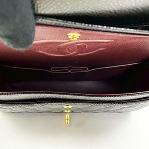 ＊奢華大道國際精品＊【CH0731】CHANEL黑色荔枝紋牛皮 COCO 11.12金釦 25CM 兩用包 A01112-6