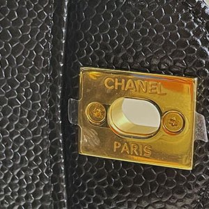 ＊奢華大道國際精品＊【CH0731】CHANEL黑色荔枝紋牛皮 COCO 11.12金釦 25CM 兩用包 A01112-8