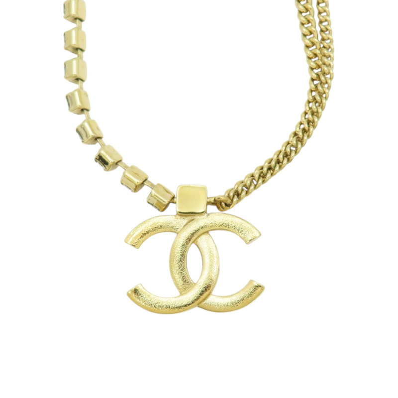 金色鍍金 雙C 水晶 項鍊【CHANEL 香奈兒】-3