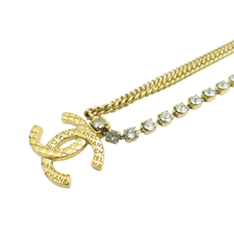 金色鍍金 雙C 水晶 項鍊【CHANEL 香奈兒】-4