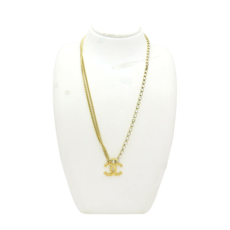 金色鍍金 雙C 水晶 項鍊【CHANEL 香奈兒】-10