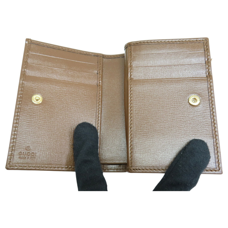 棕色帆布 馬銜扣 1955 扣式 短夾 726846【GUCCI 古馳】 726846-4