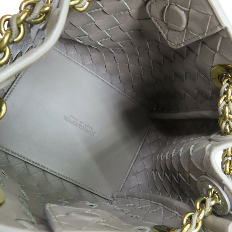 灰色 編織羊皮 Small Parachute Chain 手提包 817175【BOTTEGA VENETA 寶緹嘉】 817175-4