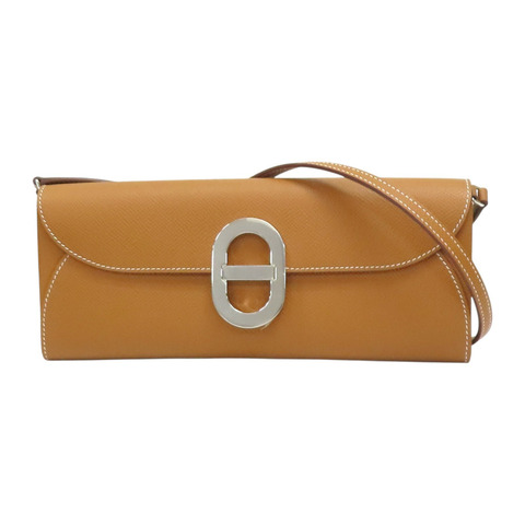金棕色 Epsom牛皮 Maillon To Go Wallet 肩背包 B刻 銀扣【HERMES 愛馬仕】 H084021CK