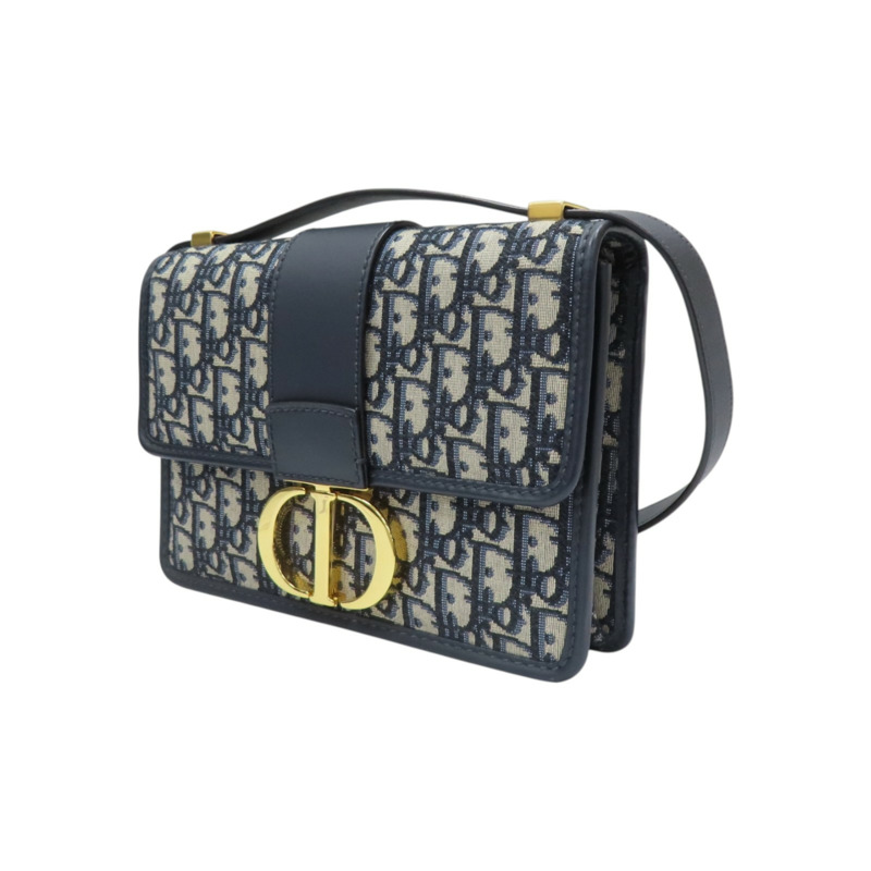 藍色 牛皮 提花帆布 30 Montaigne 肩背包【Dior 迪奧 】 M9203UTZQ-2