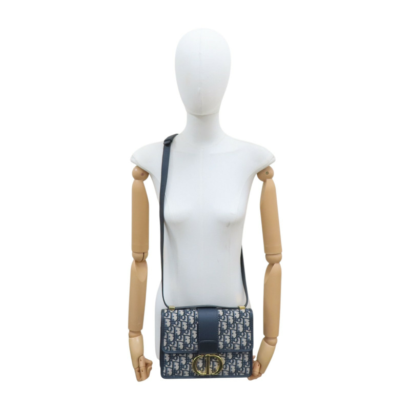 藍色 牛皮 提花帆布 30 Montaigne 肩背包【Dior 迪奧 】 M9203UTZQ-10