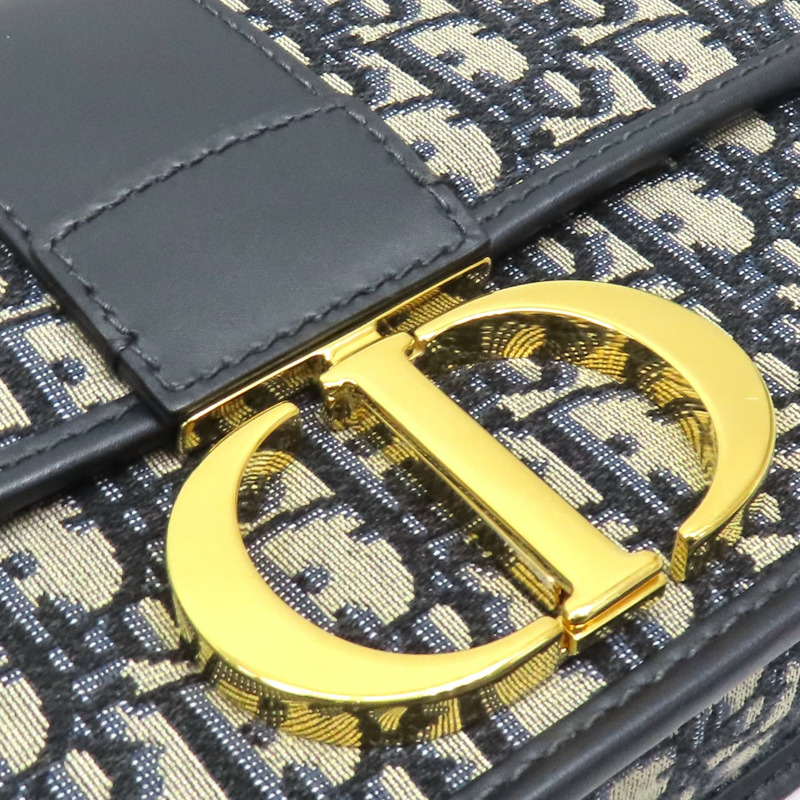 藍色 牛皮 提花帆布 30 Montaigne 肩背包【Dior 迪奧 】 M9203UTZQ-15