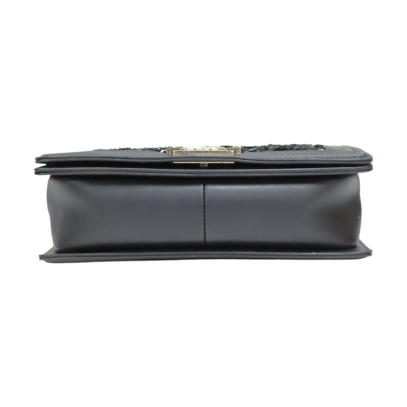 黑色 羊皮 Boy 25 亮片款 肩背包(無卡)【CHANEL 香奈兒】 A67086-3