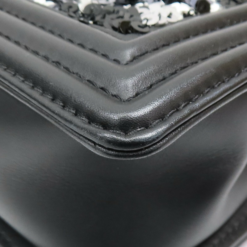 黑色 羊皮 Boy 25 亮片款 肩背包(無卡)【CHANEL 香奈兒】 A67086-11