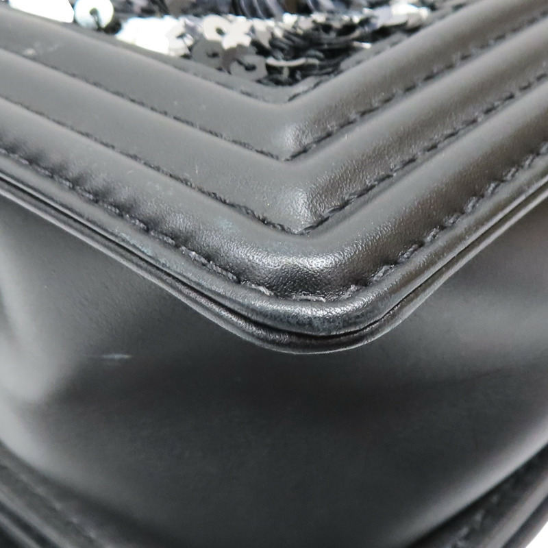 黑色 羊皮 Boy 25 亮片款 肩背包(無卡)【CHANEL 香奈兒】 A67086-12