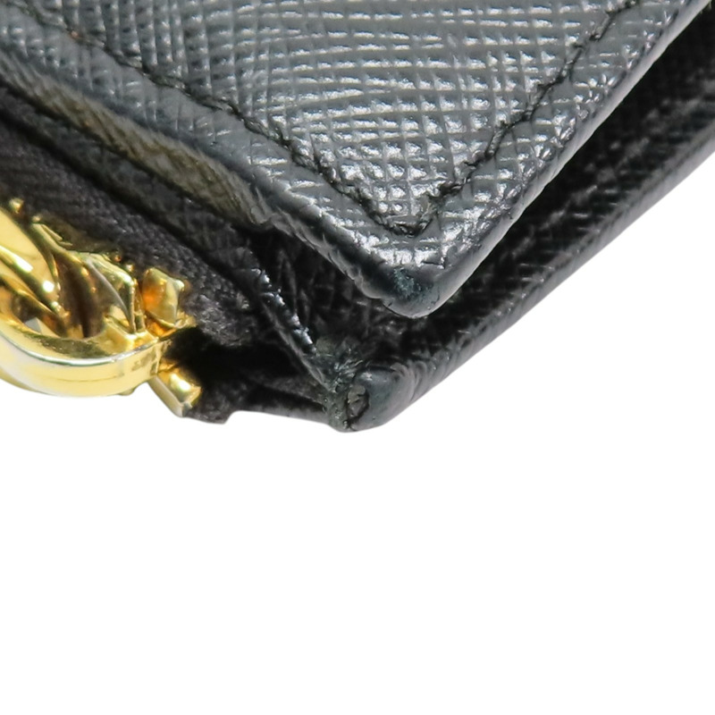 黑色牛皮 扣式 短夾 1ML023【PRADA 普拉達】 1ML023-11