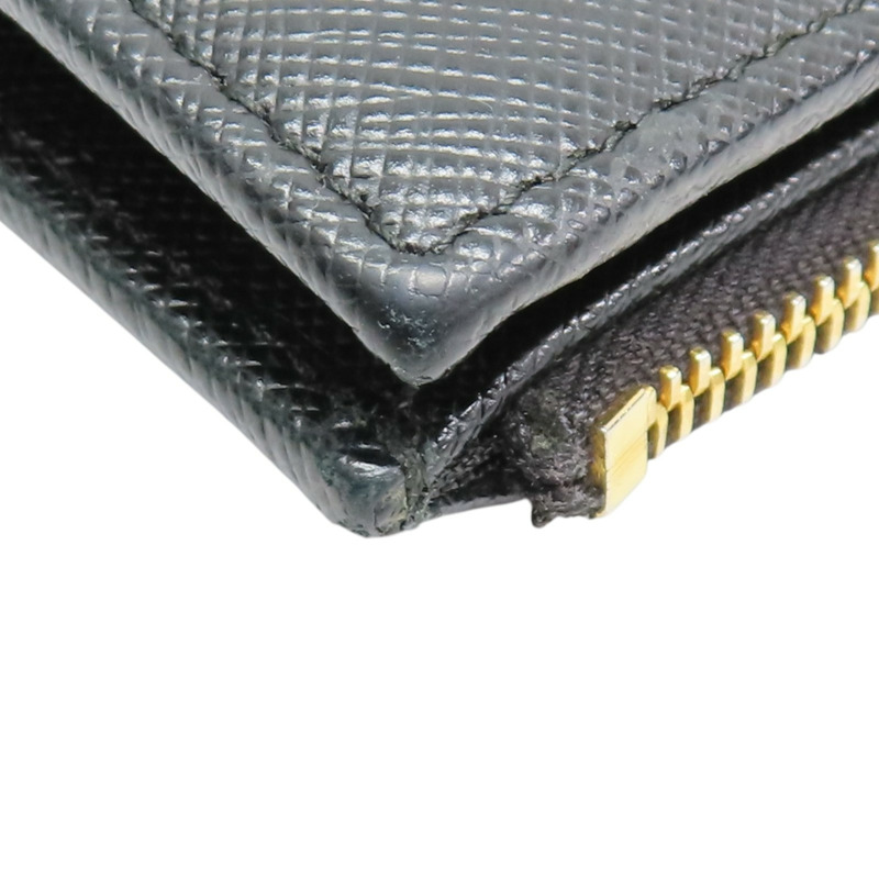 黑色牛皮 扣式 短夾 1ML023【PRADA 普拉達】 1ML023-12