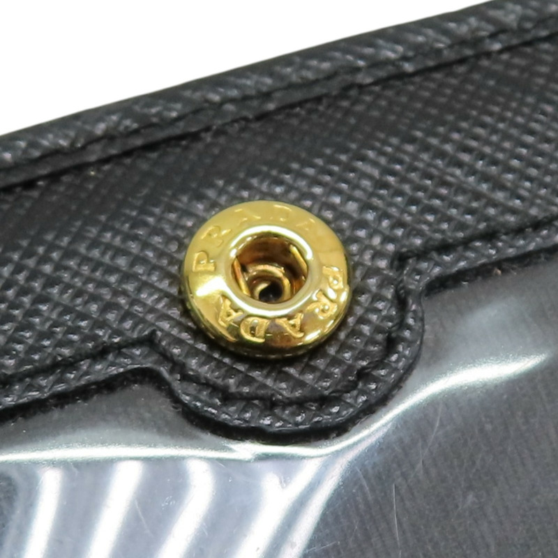 黑色牛皮 扣式 短夾 1ML023【PRADA 普拉達】 1ML023-14