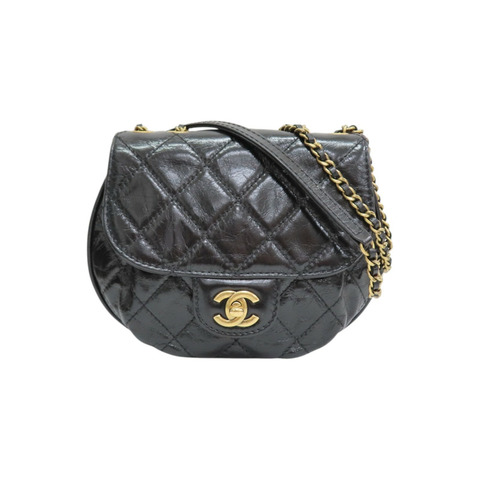 黑色牛皮 Half Moon 鍊帶 肩背包 A94759【CHANEL 香奈兒】 A94759