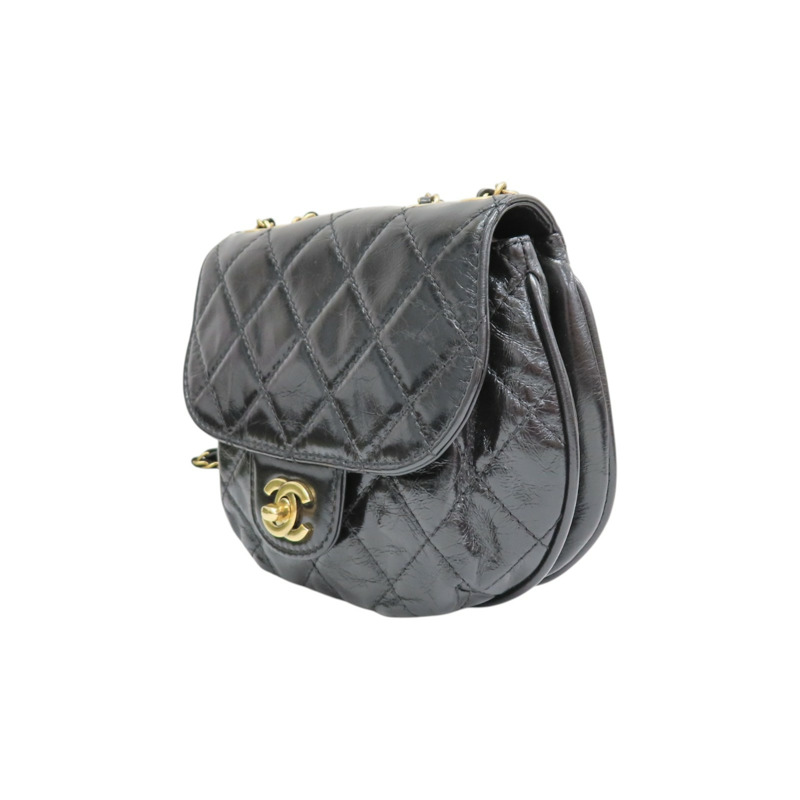 黑色牛皮 Half Moon 鍊帶 肩背包 A94759【CHANEL 香奈兒】 A94759-2
