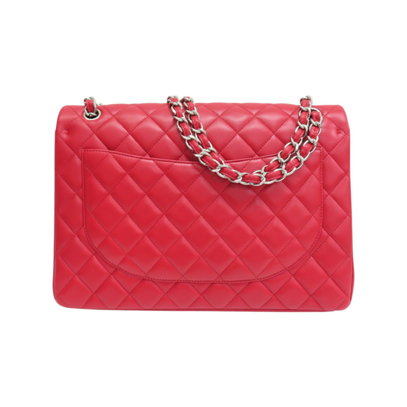 紅色 羊皮 MAXI JUMBO COCO 33 肩背包 銀扣【CHANEL 香奈兒】 A58601-1
