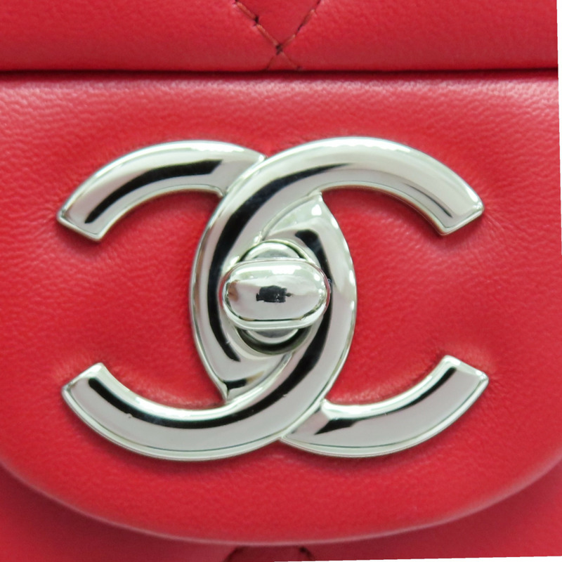 紅色 羊皮 MAXI JUMBO COCO 33 肩背包 銀扣【CHANEL 香奈兒】 A58601-7