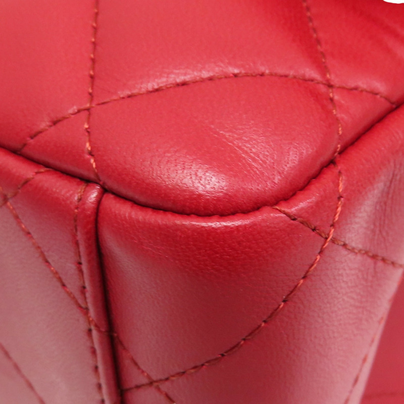 紅色 羊皮 MAXI JUMBO COCO 33 肩背包 銀扣【CHANEL 香奈兒】 A58601-12