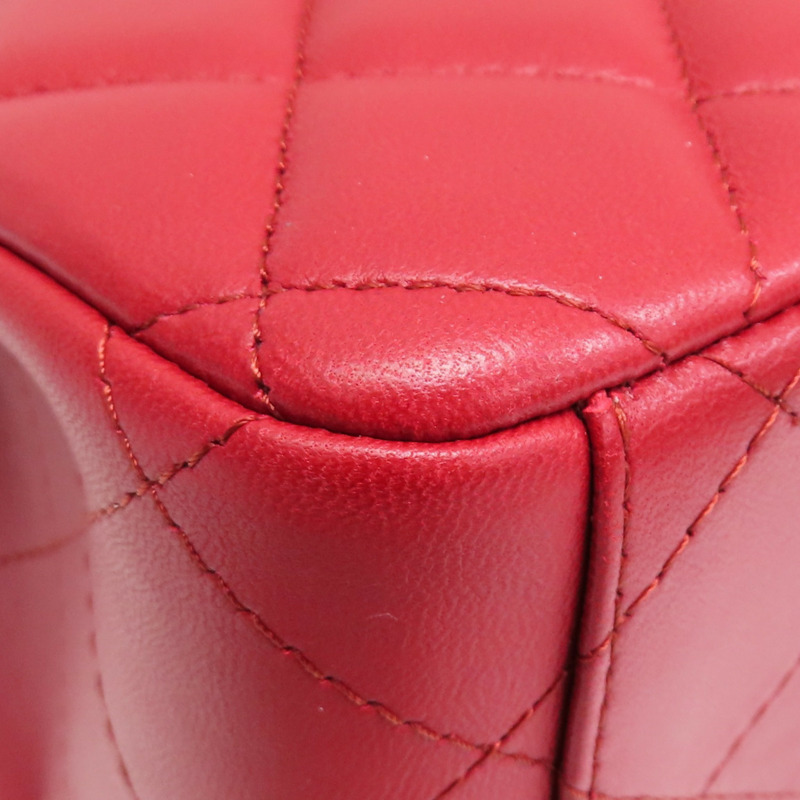 紅色 羊皮 MAXI JUMBO COCO 33 肩背包 銀扣【CHANEL 香奈兒】 A58601-13