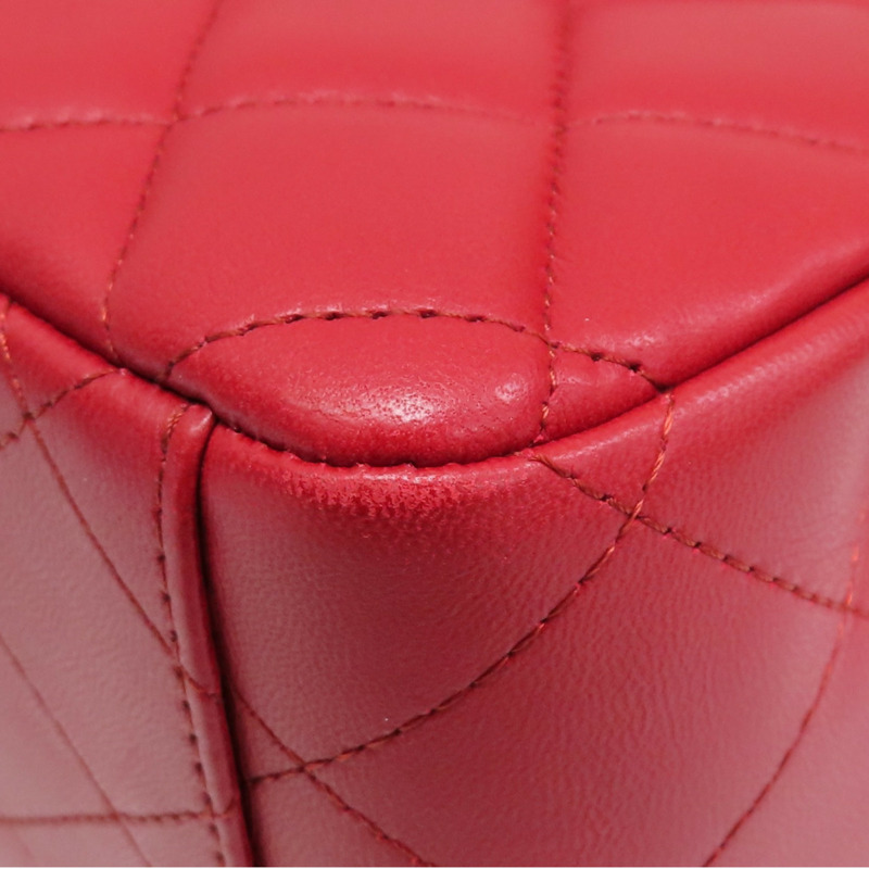 紅色 羊皮 MAXI JUMBO COCO 33 肩背包 銀扣【CHANEL 香奈兒】 A58601-14