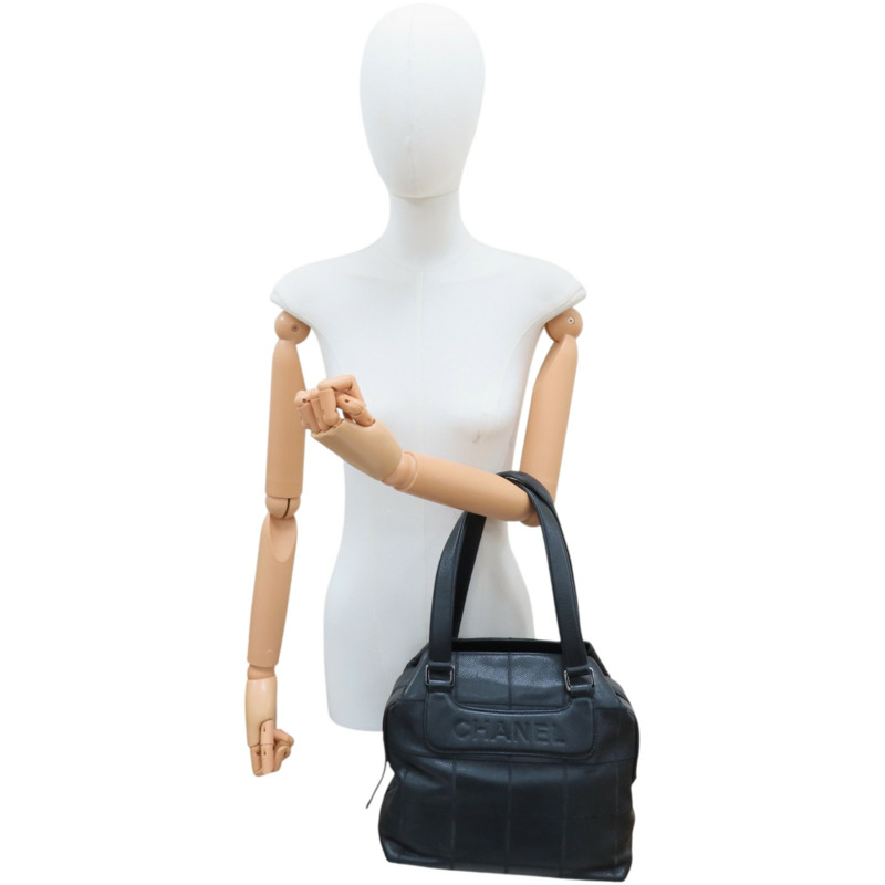 黑色牛皮 Chocolate bar 手提包【CHANEL 香奈兒】-12