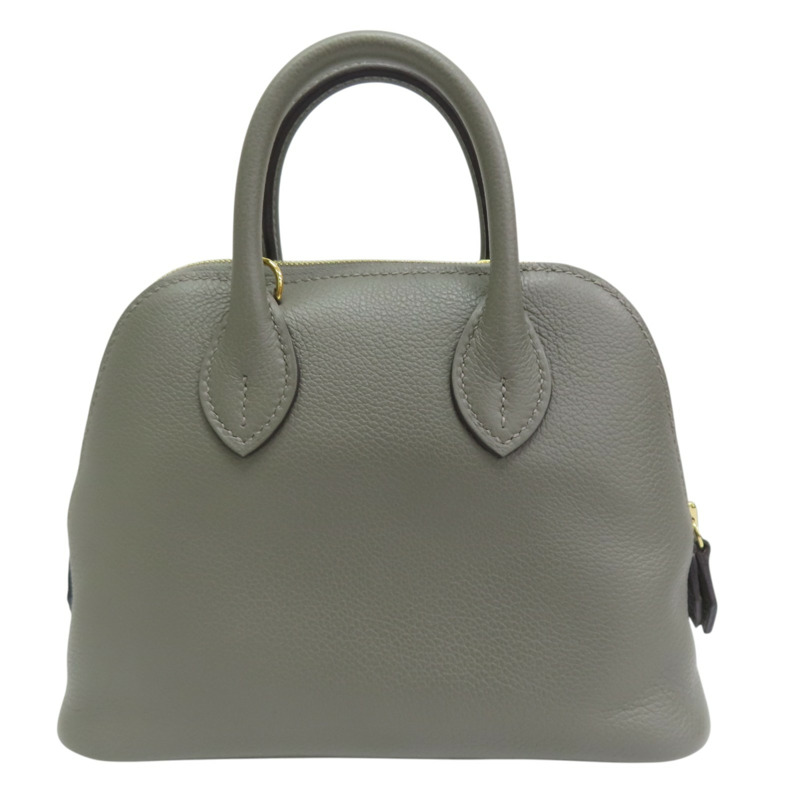 積雨雲灰色 山羊皮 Bolide mini 肩背包 W刻 金釦【HERMES 愛馬仕】 H073444CC-1