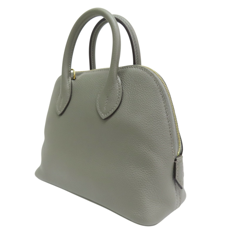 積雨雲灰色 山羊皮 Bolide mini 肩背包 W刻 金釦【HERMES 愛馬仕】 H073444CC-2