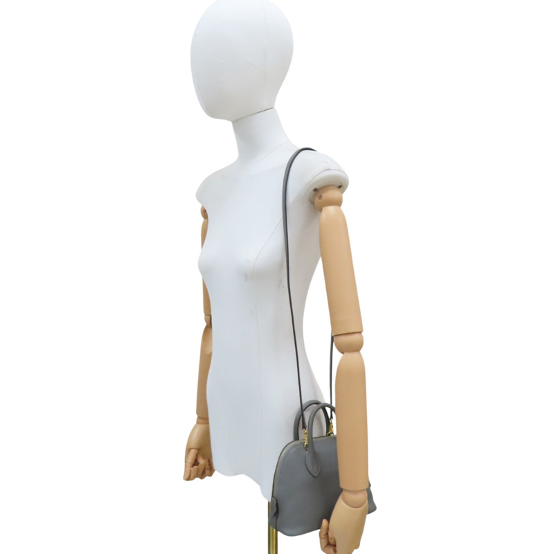 積雨雲灰色 山羊皮 Bolide mini 肩背包 W刻 金釦【HERMES 愛馬仕】 H073444CC-7