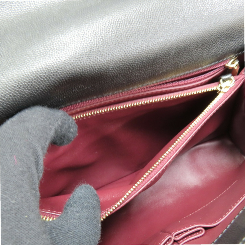 黑色 荔枝紋 牛皮 COCO Handle Maxi 兩用包 金扣【CHANEL 香奈兒】-6