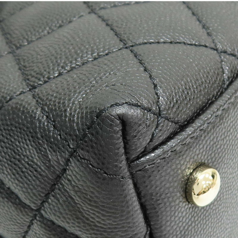黑色 荔枝紋 牛皮 COCO Handle Maxi 兩用包 金扣【CHANEL 香奈兒】-13