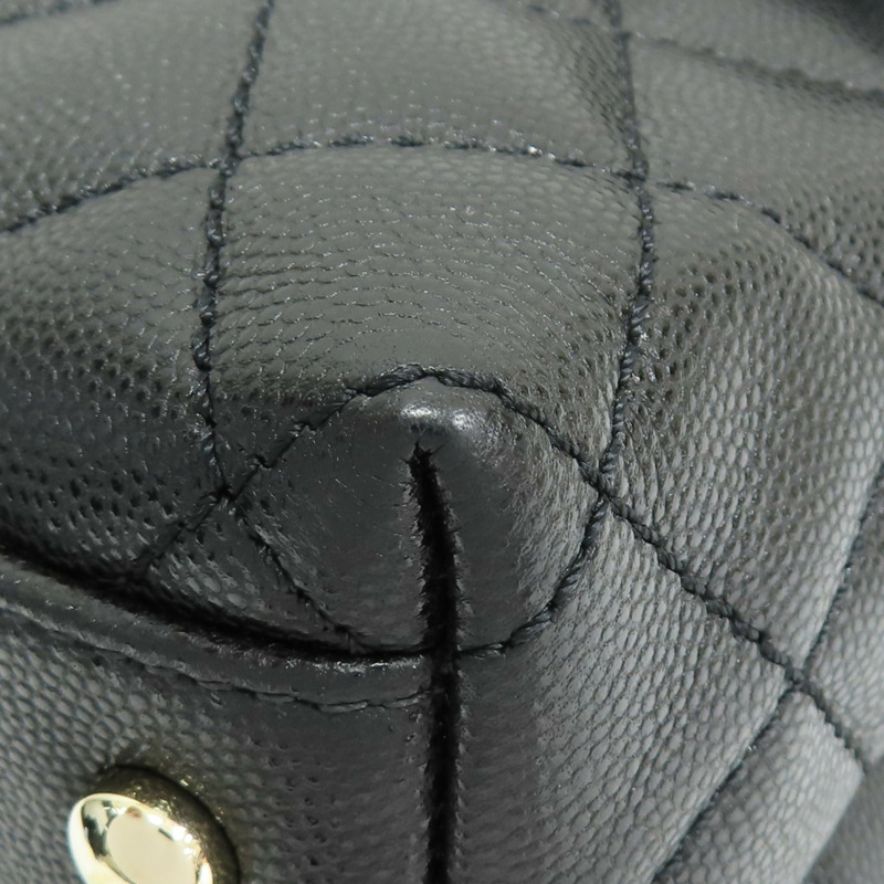 黑色 荔枝紋 牛皮 COCO Handle Maxi 兩用包 金扣【CHANEL 香奈兒】-14